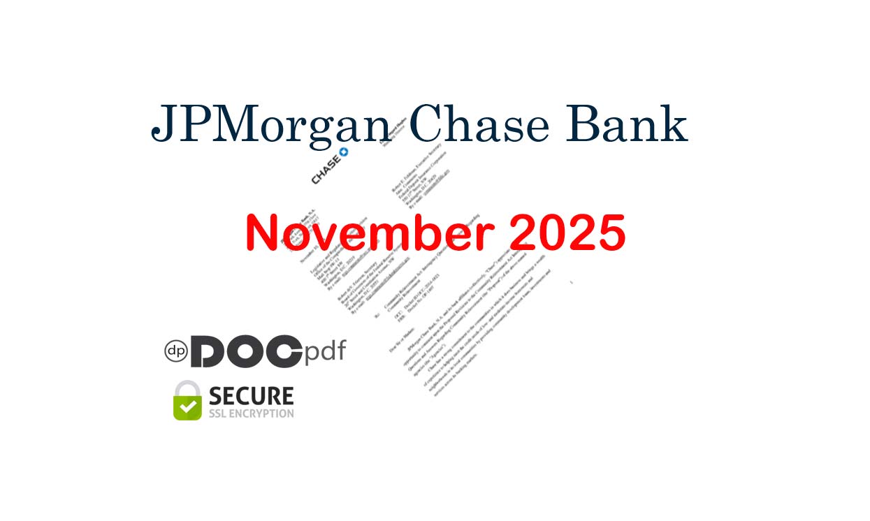 Editable PDF templates for JPMorgan Chase Bank - Nov 2025