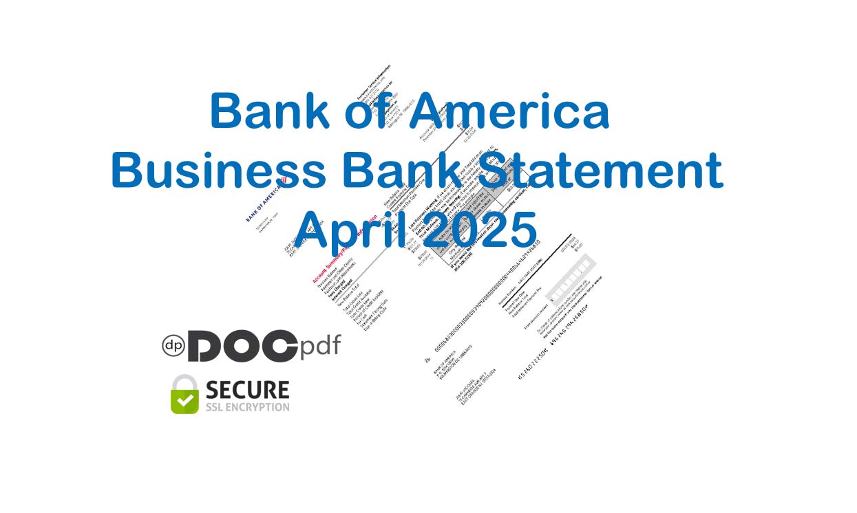 Bank of America Business Bank Statement April 2025