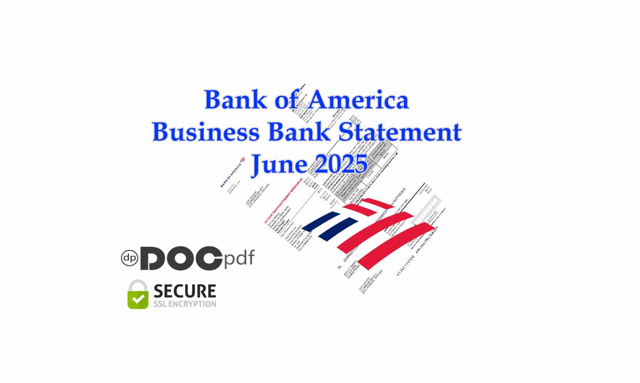 Bank of America Business Bank Statement July 2025