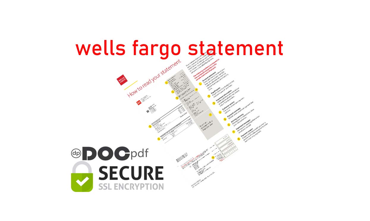 Wells Fargo October 2025 Editable Bank Statement